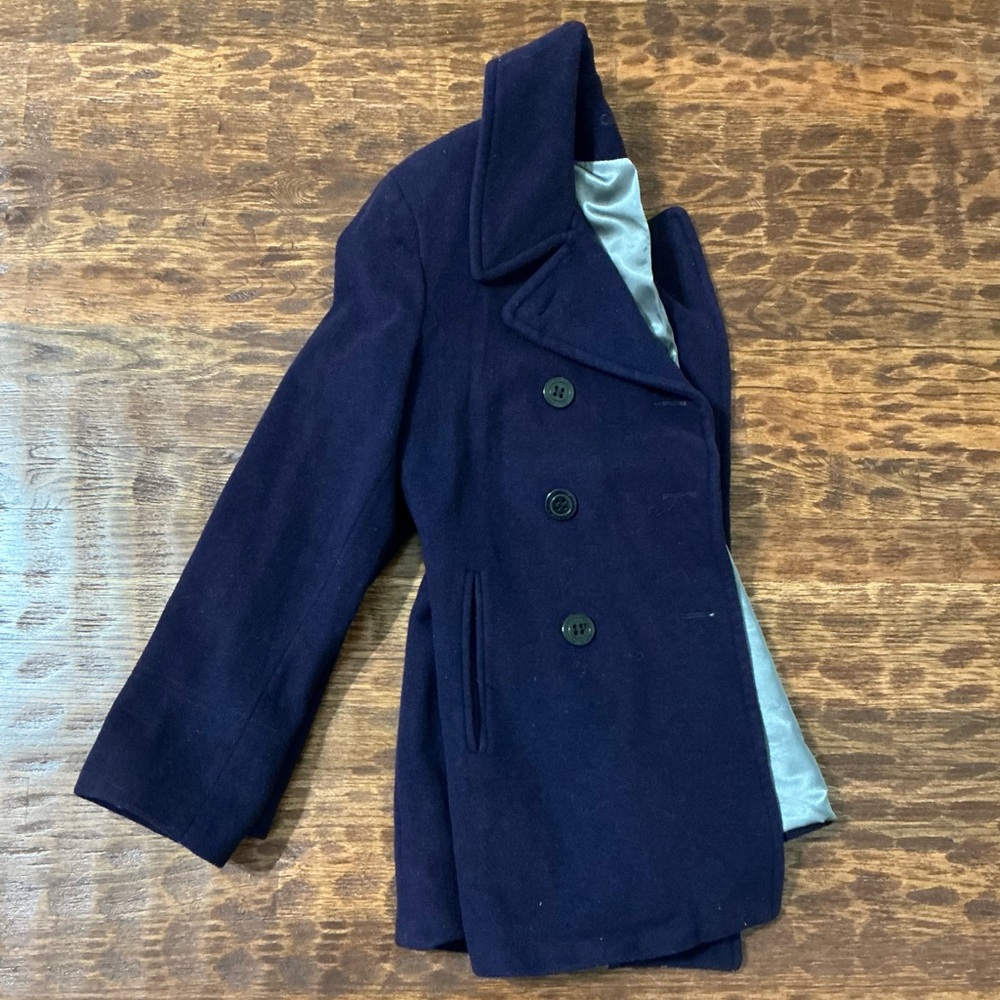 Calvin Klein Dark Blue Pea Coat - Picture 6 of 7